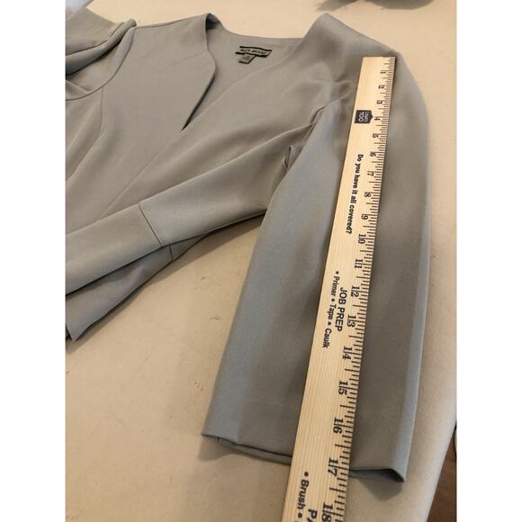 Maya Brooke Women’s Beige Open Front Jacket Size 12 – 3/4 Sleeve Dressy Blazer - Picture 9 of 9